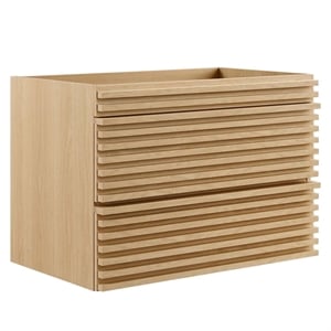 Modway Render 29&quot MDF Wood Wall-Mount Bathroom Vanity Cabinet in Oak