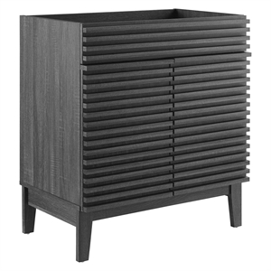 Modway Render 30&quot Particleboard and Laminate Bathroom Vanity Cabinet in Charcoal