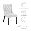 Modway Baronet Solid Wood and Button Tufted Fabric Dining Chair in White