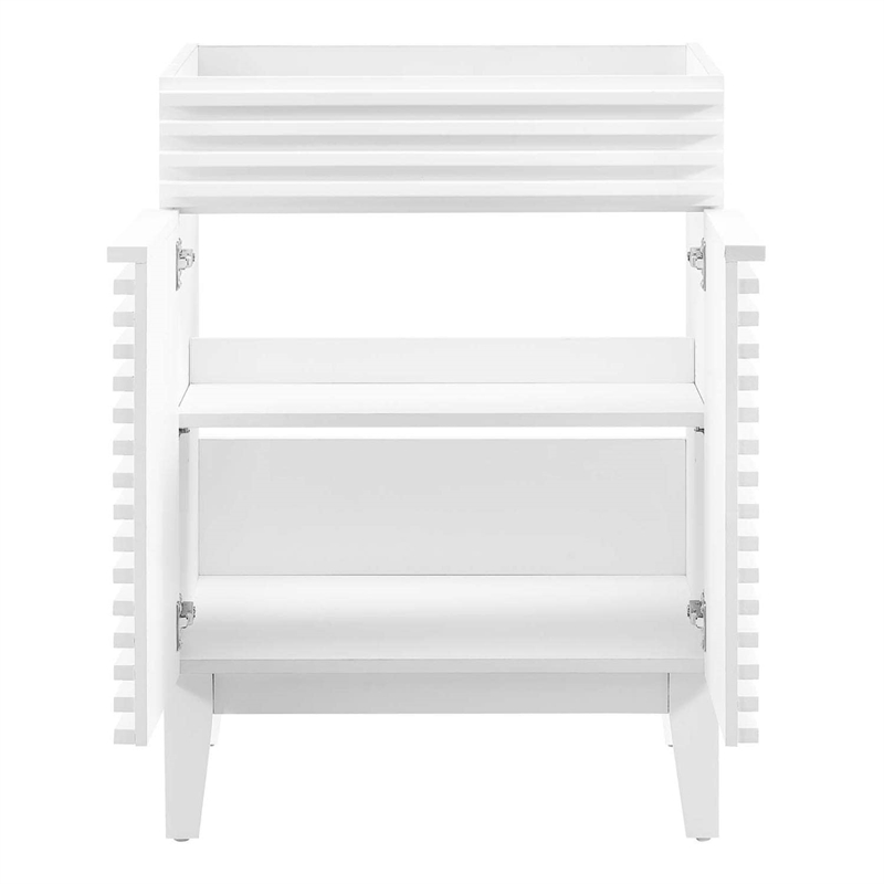 Modway Render Modern Style Wood Bathroom Vanity Cabinet in White