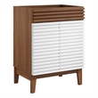 Modway Render Modern Style Wood Bathroom Vanity Cabinet in White/Walnut