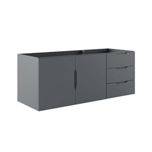 Modway Vitality 47&quot MDF and Particleboard Bathroom Vanity Cabinet in Gray