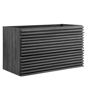 Modway Render 35&quot MDF Wood Wall-Mount Bathroom Vanity Cabinet in Charcoal