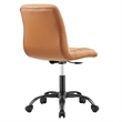 Modway Ripple Vegan Leather and Metal Office Armless Chair in Black/Tan