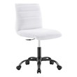 Modway Ripple Vegan Leather and Metal Office Armless Chair in Black/White