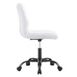 Modway Ripple Vegan Leather and Metal Office Armless Chair in Black/White