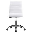 Modway Ripple Vegan Leather and Metal Office Armless Chair in Black/White