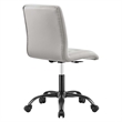Modway Prim Metal Vegan Leather Armless Office Chair in Black/Light Gray