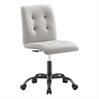 Modway Prim Metal Vegan Leather Armless Office Chair in Black/Light Gray