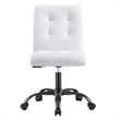 Modway Prim Metal Vegan Leather Armless Office Chair in Black/White