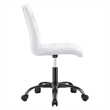 Modway Prim Metal Vegan Leather Armless Office Chair in Black/White