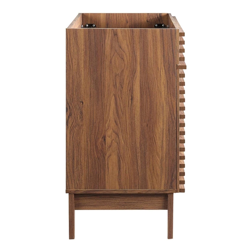 modway render 35&quot mdf and particleboard bathroom vanity cabinet in walnut