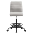 Modway Ripple Vegan Leather Armless Drafting Chair in Black/Light Gray