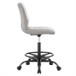 Modway Ripple Vegan Leather Armless Drafting Chair in Black/Light Gray