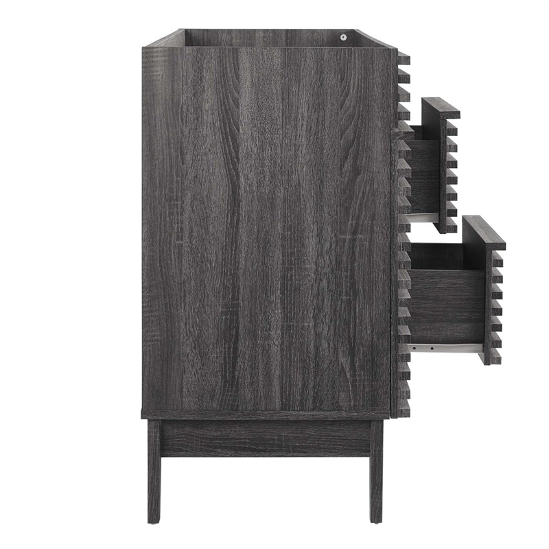 modway render 47&quot mdf and particleboard bathroom vanity cabinet in charcoal