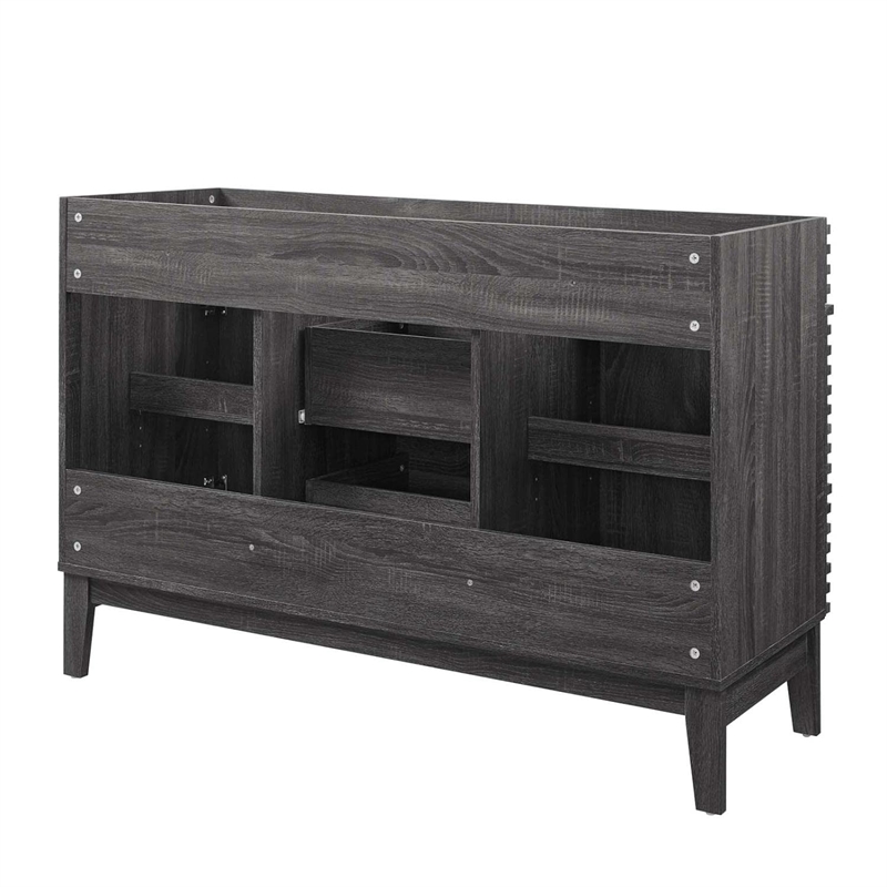 modway render 47&quot mdf and particleboard bathroom vanity cabinet in charcoal
