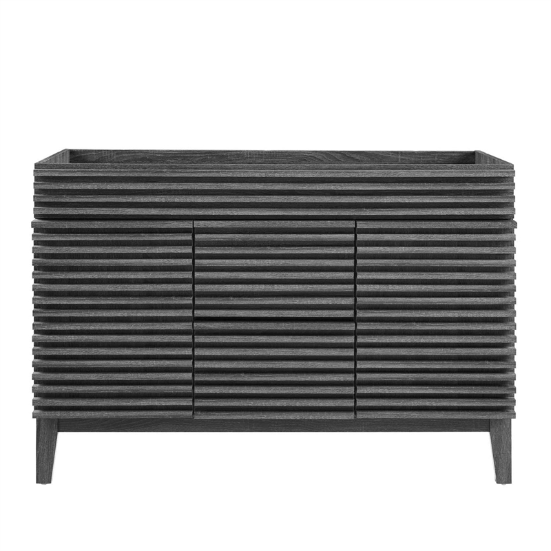 modway render 47&quot mdf and particleboard bathroom vanity cabinet in charcoal