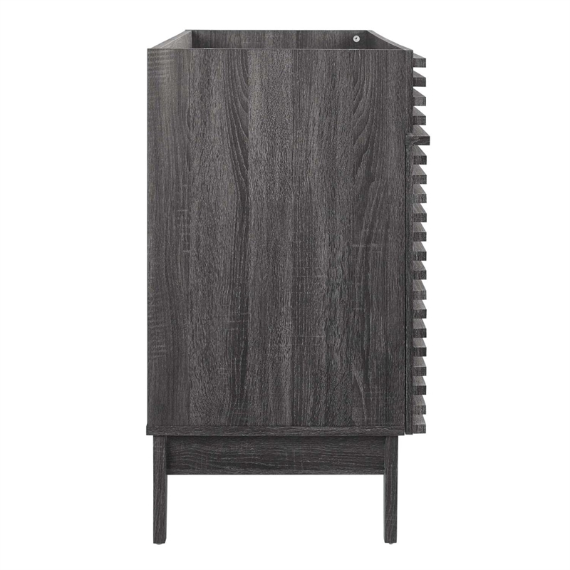 modway render 47&quot mdf and particleboard bathroom vanity cabinet in charcoal