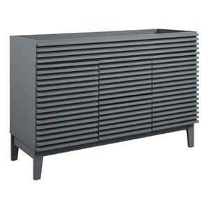 Modway Render 47&quot MDF and Particleboard Bathroom Vanity Cabinet in Gray