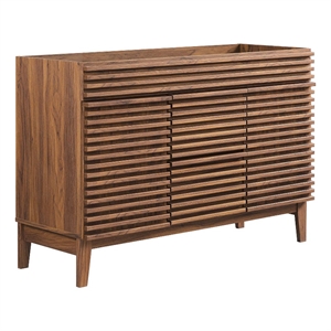 Modway Render 47&quot MDF and Particleboard Bathroom Vanity Cabinet in Walnut