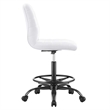 Modway Ripple Vegan Leather Armless Drafting Chair in Black/White