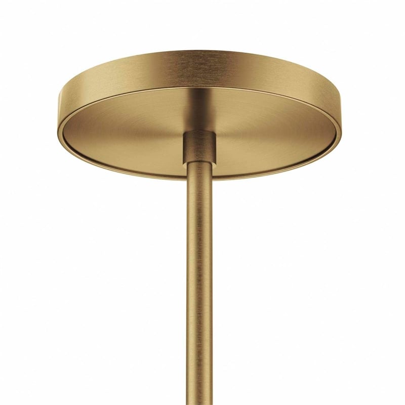 Modway Mercer 4-Light Metal and Fabric Pendant Light in White/Satin Brass