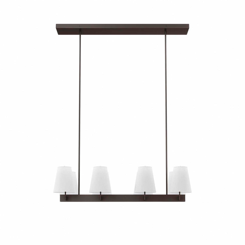 Modway Enthrall 8-Light Metal and Fabric Chandelier in White/Brass