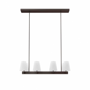 Modway Enthrall 8-Light Metal and Fabric Chandelier in White/Brass