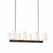 Modway Enthrall 8-Light Metal and Fabric Chandelier in White/Brass