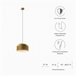 Modway Avenue 1-Light Modern Style Metal Pendant Light in Satin Brass