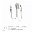 Modway Penrose 2-Light Modern Style Metal Wall Sconce in Polished Nickel
