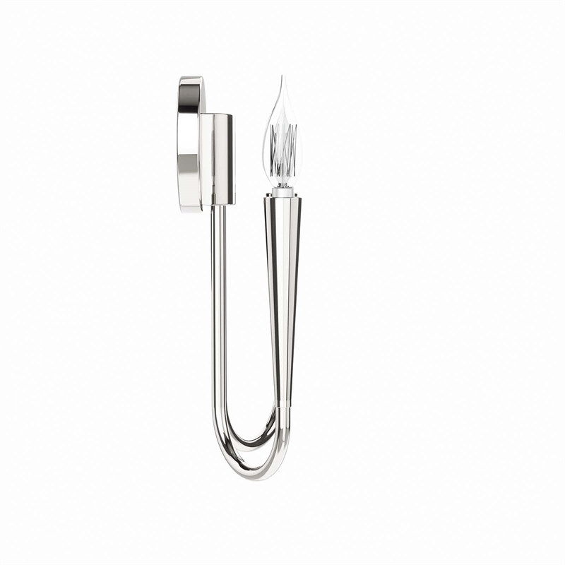 Modway Penrose 2-Light Modern Style Metal Wall Sconce in Polished Nickel