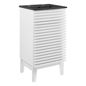 Modway Render 17.5&quot Particleboard and Laminate Bathroom Vanity in White/Black