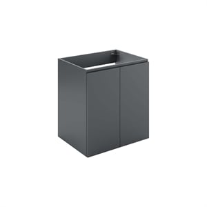 Modway Vitality 23&quot Plastic and Wood Wall-Mount Bathroom Vanity in Gray