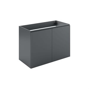 Modway Vitality 35&quot Plastic and Wood Wall-Mount Bathroom Vanity in Gray