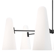 Modway Beacon 6-Light Metal and Glass Chandelier in Opal/Black