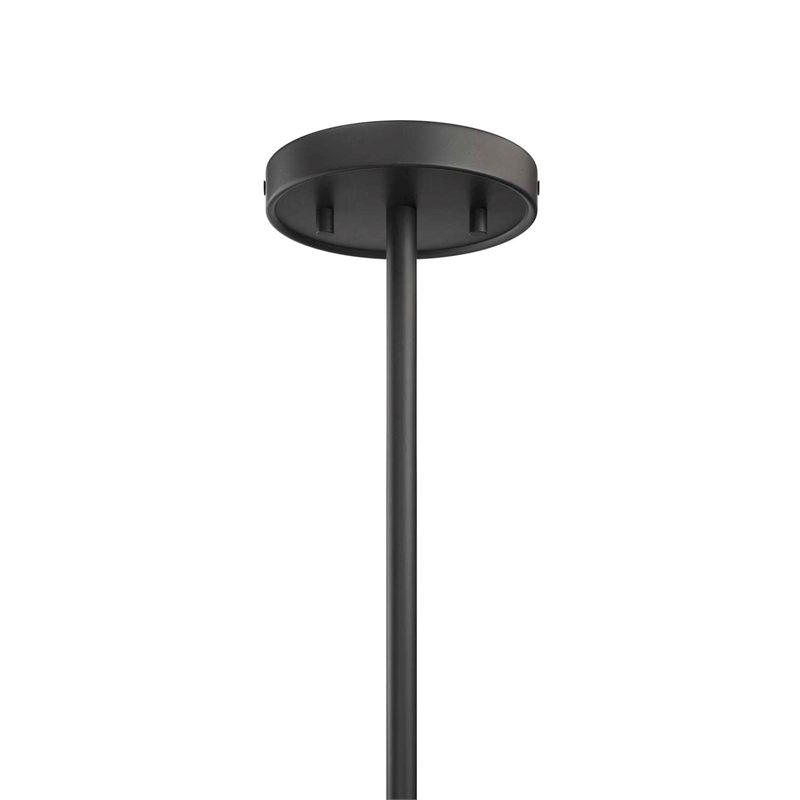 Modway Beacon 6-Light Metal and Glass Chandelier in Opal/Black