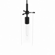 Modway Skylark Modern Style Metal and Glass Pendant Light in Clear/Black