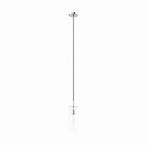 Modway Skylark Metal and Glass Pendant Light in Clear/Polished Nickel