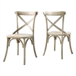 Modway Gear Modern Style Elm Wood Dining Side Chair in Gray Finish