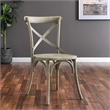 Modway Gear Modern Style Elm Wood Dining Side Chair in Gray Finish