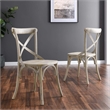 Modway Gear Modern Style Elm Wood Dining Side Chair in Gray Finish