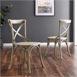 Modway Gear Modern Style Elm Wood Dining Side Chair in Gray Finish
