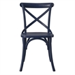Modway Gear Elm Wood Dining Side Chair in Midnight Blue Finish