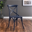 Modway Gear Elm Wood Dining Side Chair in Midnight Blue Finish