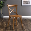 Modway Gear Modern Style Elm Wood Dining Side Chair in Walnut Finish