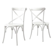 Modway Gear Modern Style Elm Wood Dining Side Chair in White Finish