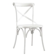 Modway Gear Modern Style Elm Wood Dining Side Chair in White Finish