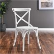 Modway Gear Modern Style Elm Wood Dining Side Chair in White Finish