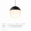 Modway Stellar 1-Light Metal and Glass Pendant Light in Opal/Polished Nickel
